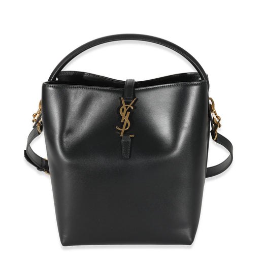 Saint Laurent Black Shiny Calfskin Small Le 37 Bucket Bag Leather Handbag
