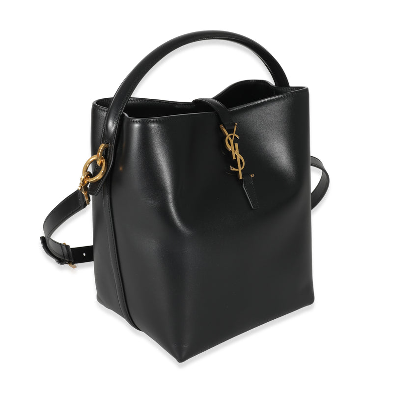 Saint Laurent Black Shiny Calfskin Small Le 37 Bucket Bag Leather Handbag