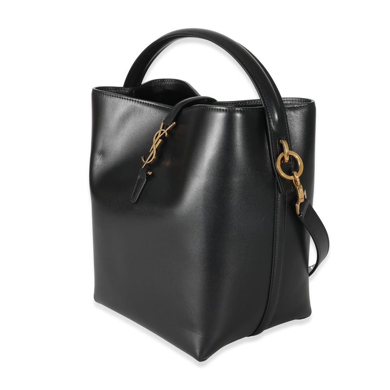 Saint Laurent Black Shiny Calfskin Small Le 37 Bucket Bag Leather Handbag