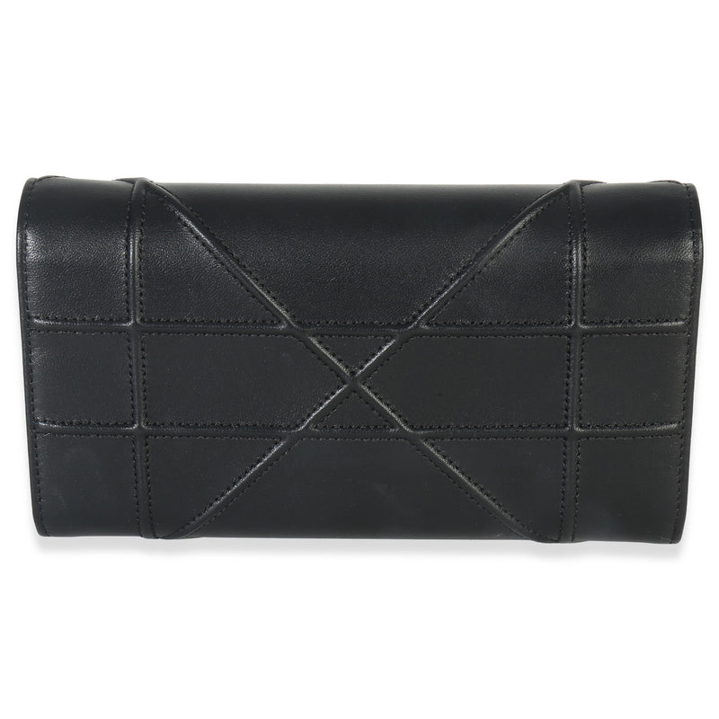 Christian Dior Black Calfskin Diorama Croisiere Chain Wallet Leather Handbag