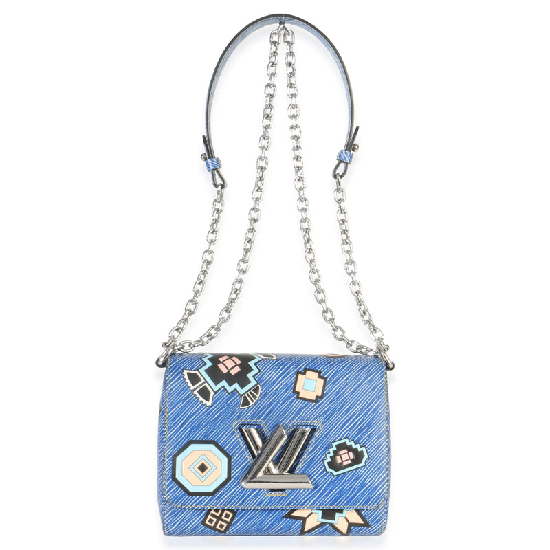 Louis Vuitton Blue Denim Aztec Epi Twist Pm Leather Handbag