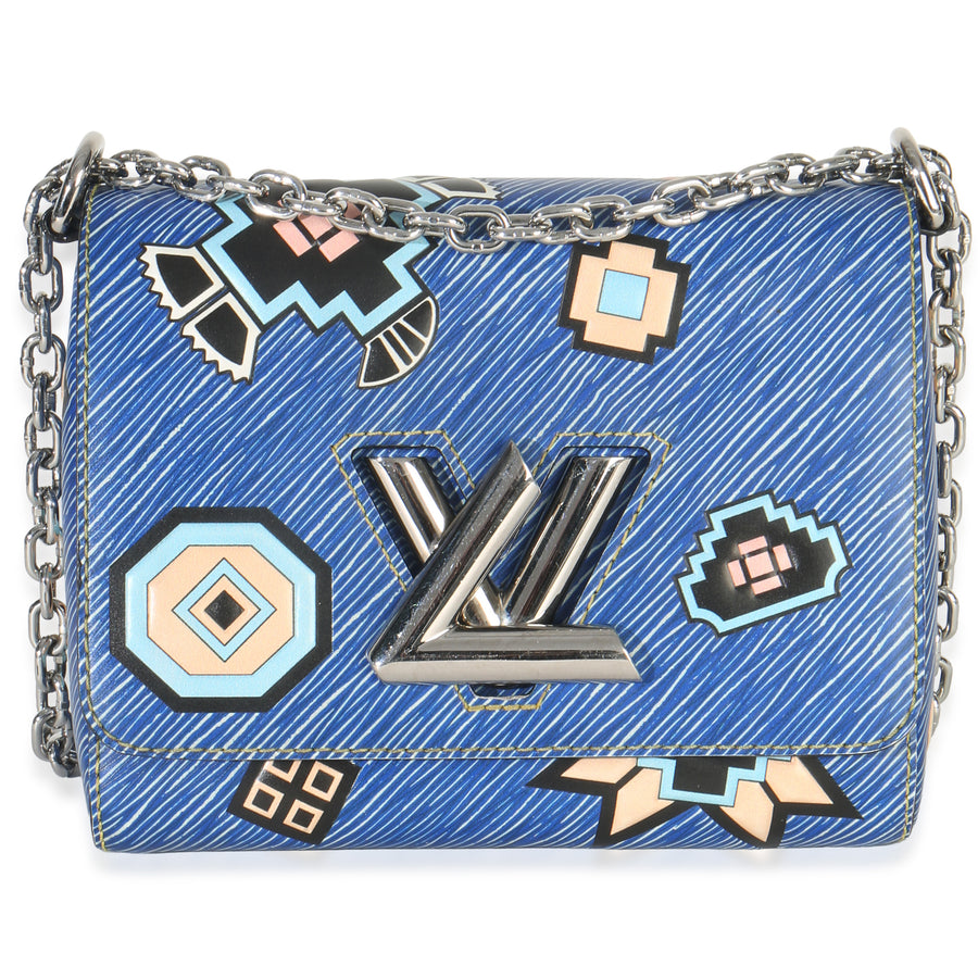 Louis Vuitton Blue Denim Aztec Epi Twist Pm Leather Handbag