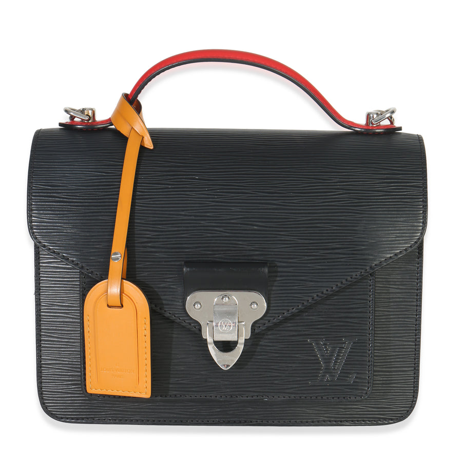 Louis Vuitton Black Red Blue Epi Neo Monceau Bag Black; Multicolor Leather Handbag