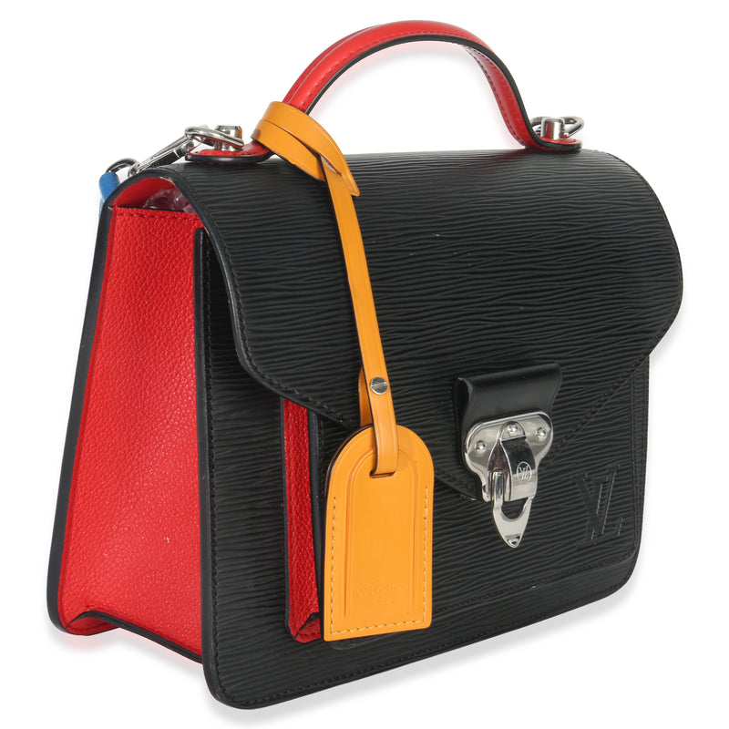 Louis Vuitton Black Red Blue Epi Neo Monceau Bag Black; Multicolor Leather Handbag