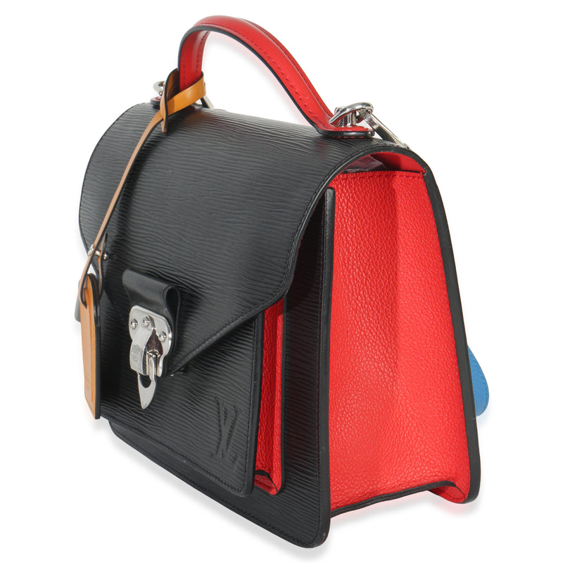 Louis Vuitton Black Red Blue Epi Neo Monceau Bag Black; Multicolor Leather Handbag