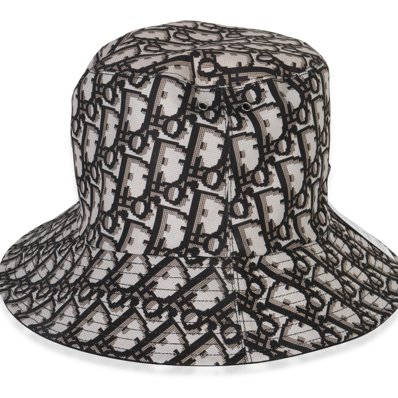 Christian Dior Black Nylon Reversible Teddy Bucket Hat 56 Fabric