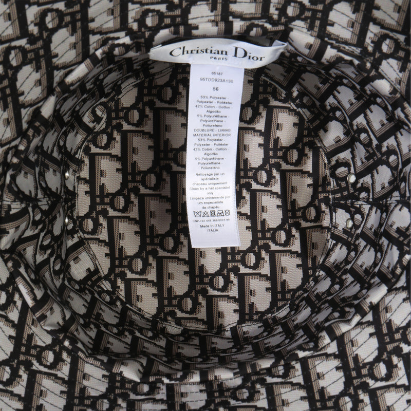 Christian Dior Black Nylon Reversible Teddy Bucket Hat 56 Fabric