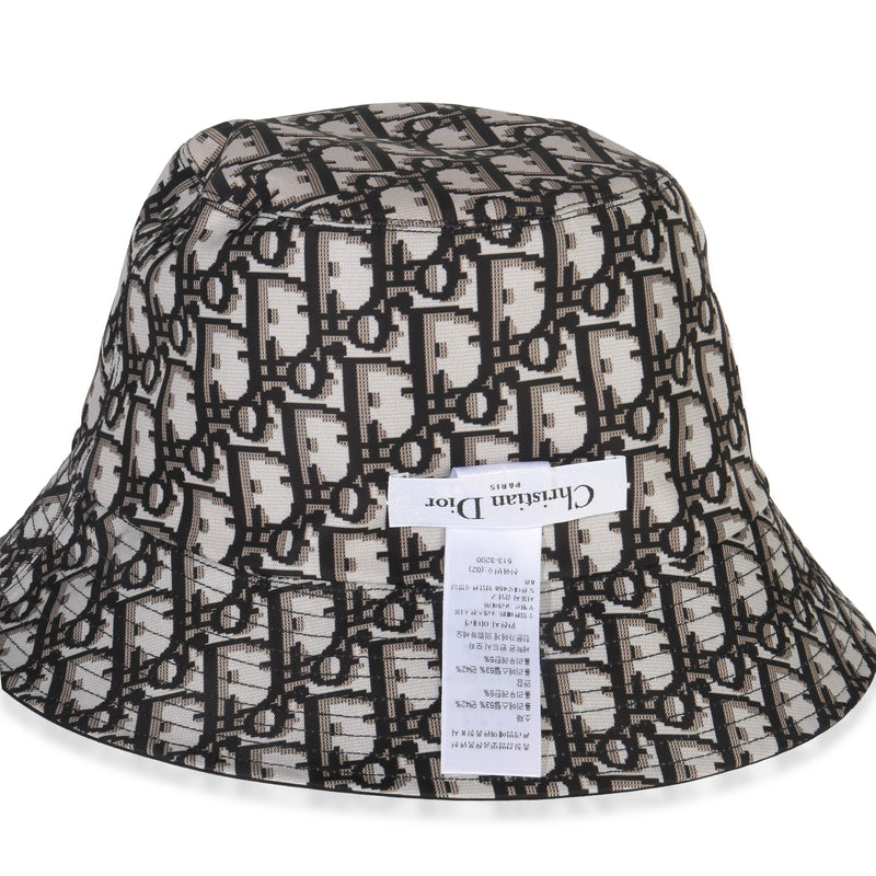 Christian Dior Black Nylon Reversible Teddy Bucket Hat 56 Fabric