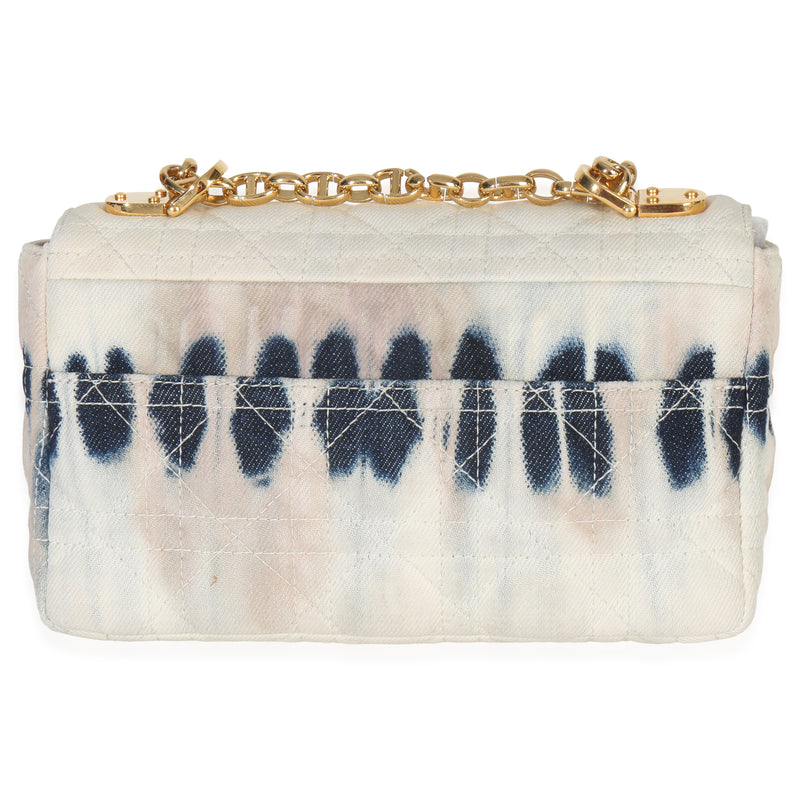 Christian Dior Multicolor Tie Dye Denim Cannage Small Caro Chain Bag Multicolor; Neutral Handbag
