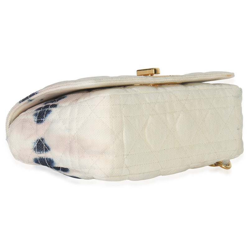 Christian Dior Multicolor Tie Dye Denim Cannage Small Caro Chain Bag Multicolor; Neutral Handbag