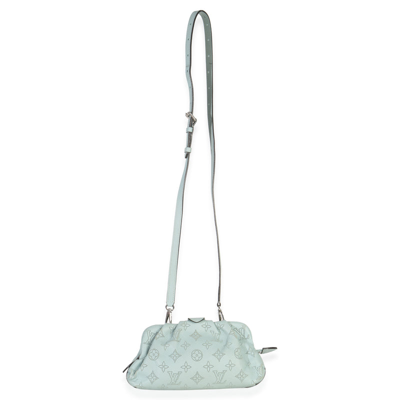 Louis Vuitton Vert Lagon Monogram Mahina Scala Mini Pouch Blue Leather Handbag