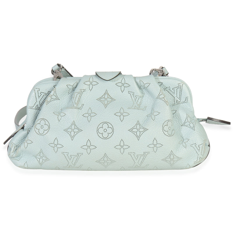 Louis Vuitton Vert Lagon Monogram Mahina Scala Mini Pouch Blue Leather Handbag