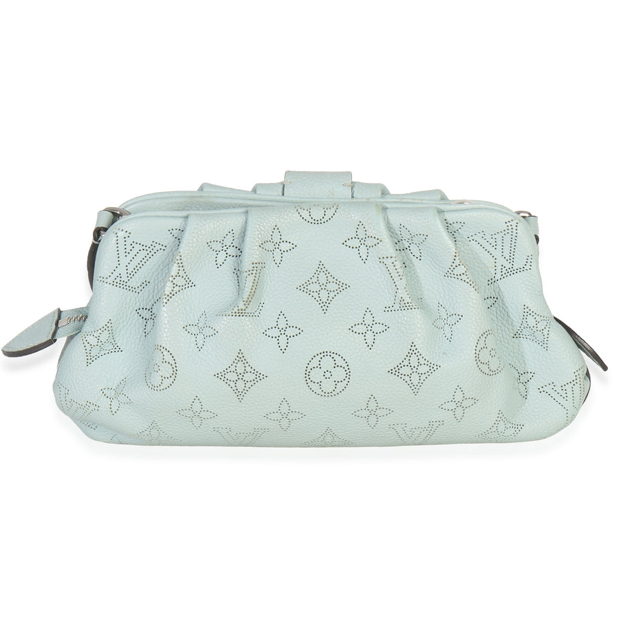 Louis Vuitton Vert Lagon Monogram Mahina Scala Mini Pouch Blue Leather Handbag