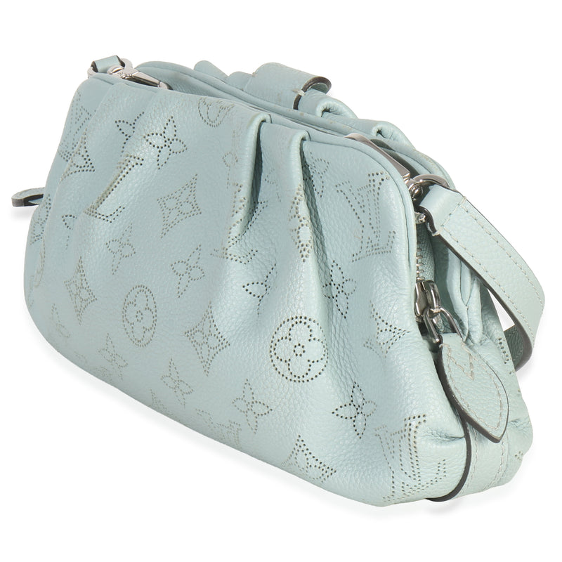 Louis Vuitton Vert Lagon Monogram Mahina Scala Mini Pouch Blue Leather Handbag