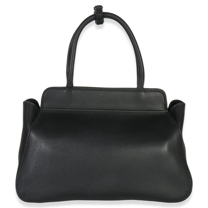 Prada Black Soft Grain Calfskin Medium Tote Leather Handbag