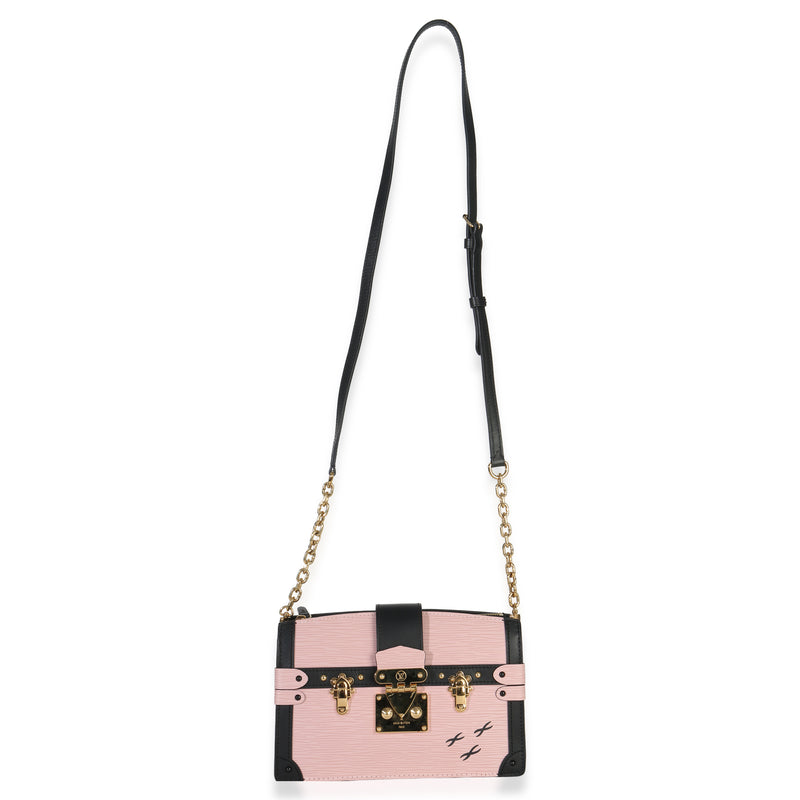 Louis Vuitton Rose Ballerine Epi Trunk Clutch Handbag Pink Leather