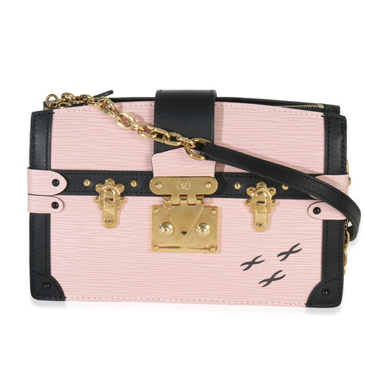 Louis Vuitton Rose Ballerine Epi Trunk Clutch Handbag Pink Leather