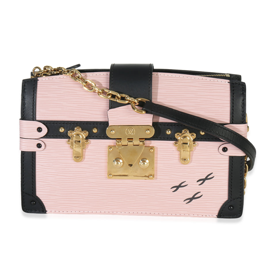 Louis Vuitton Rose Ballerine Epi Trunk Clutch Handbag Pink Leather