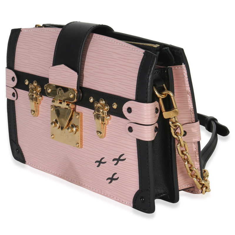 Louis Vuitton Rose Ballerine Epi Trunk Clutch Handbag Pink Leather