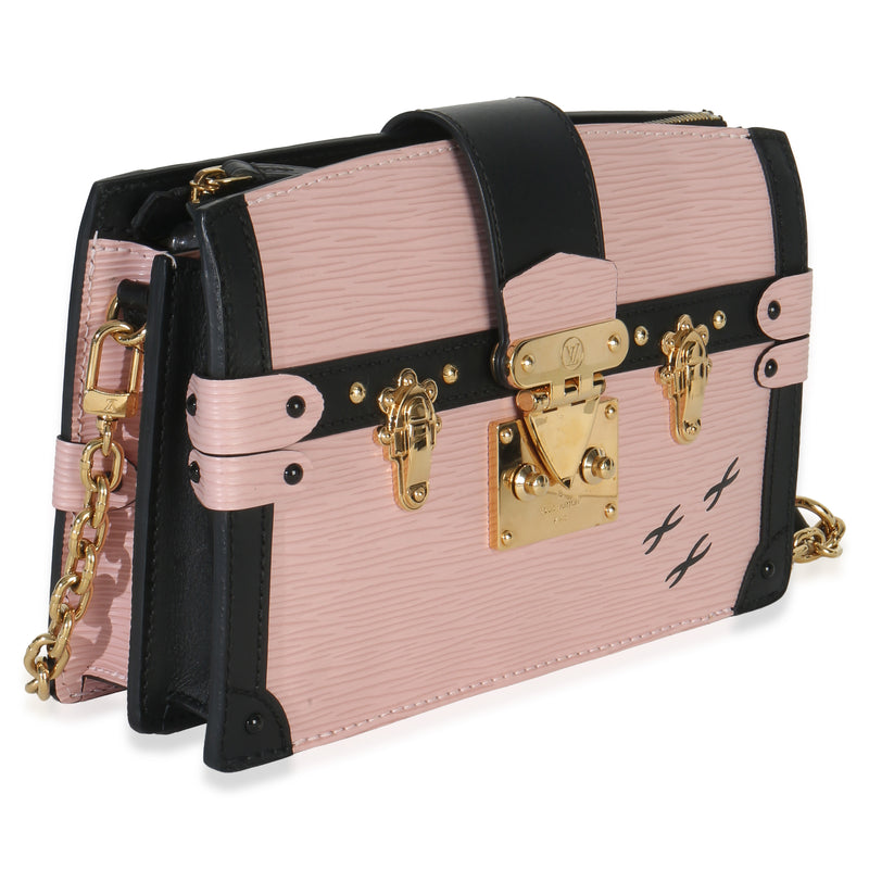 Louis Vuitton Rose Ballerine Epi Trunk Clutch Handbag Pink Leather