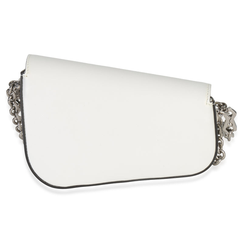 Gucci White Calfskin Mini Asymmetric Horsebit 1955 Shoulder Bag Leather Handbag