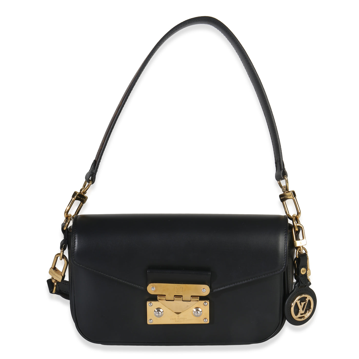 Louis Vuitton Black Calfskin Monogram Swing Bag Leather Handbag