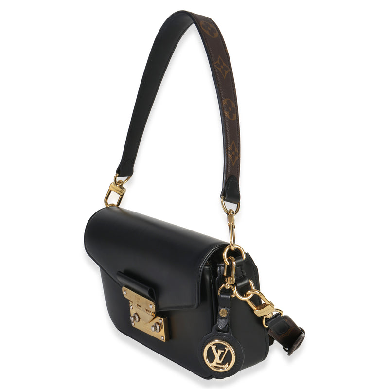 Louis Vuitton Black Calfskin Monogram Swing Bag Leather Handbag