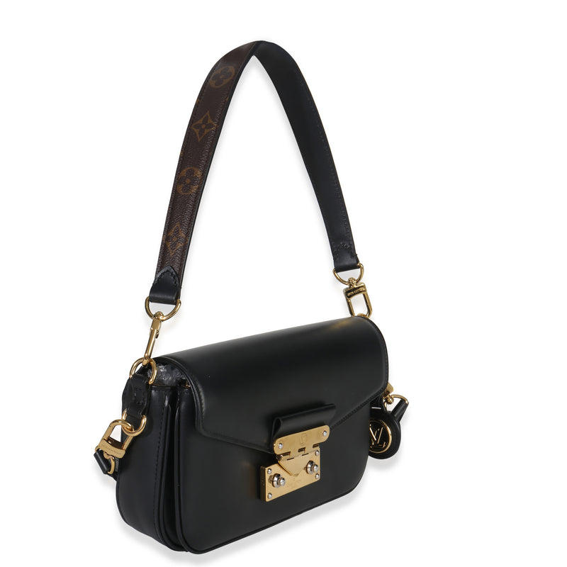 Louis Vuitton Black Calfskin Monogram Swing Bag Leather Handbag