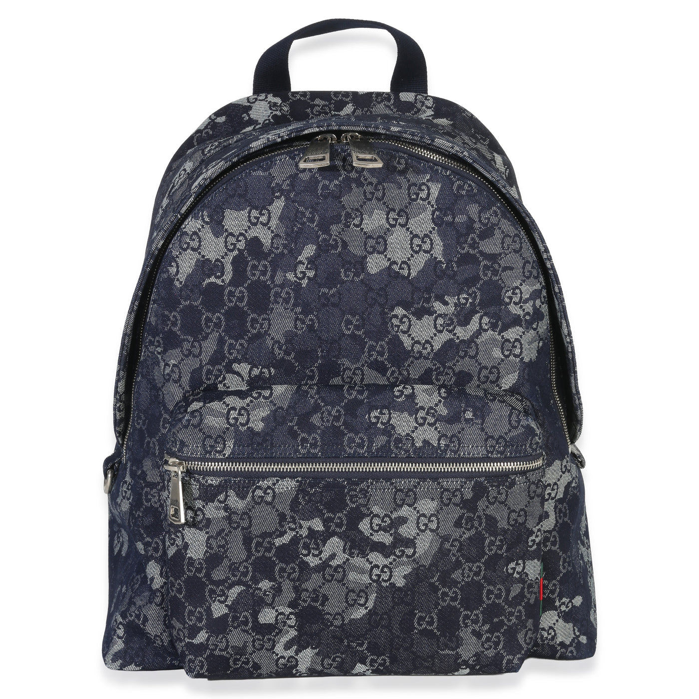 Gucci Navy Jacquard Denim Gg Monogram Backpack Blue Handbag