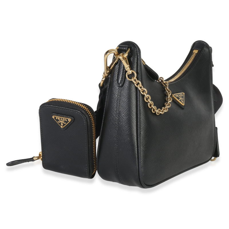 Prada Black Saffiano Lux Re-Edition 2005 Shoulder Bag Leather Handbag