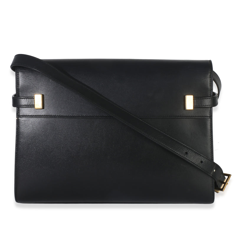 Saint Laurent Black Calfskin Medium Manhattan Shoulder Bag Leather Handbag