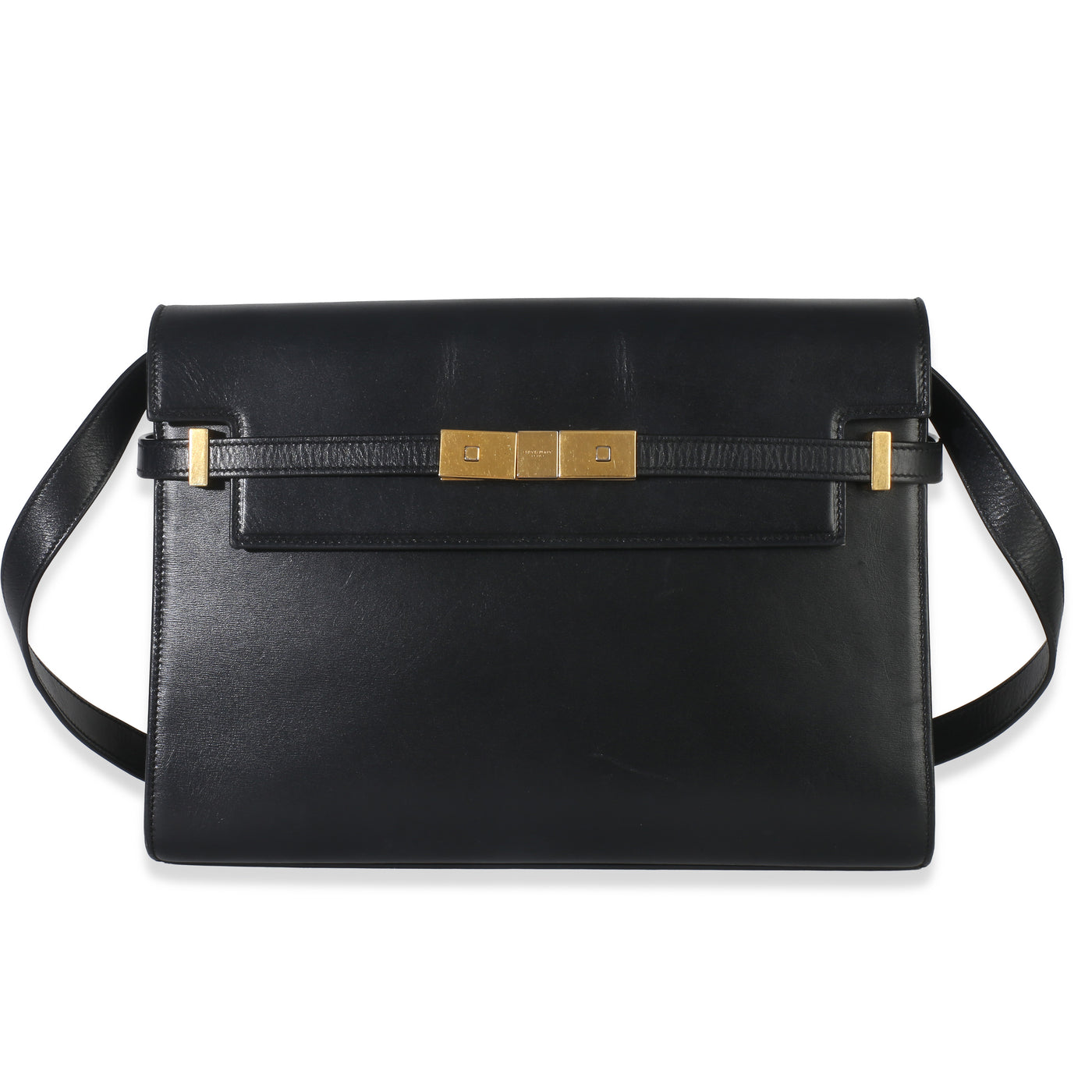 Saint Laurent Black Calfskin Medium Manhattan Shoulder Bag Leather Handbag