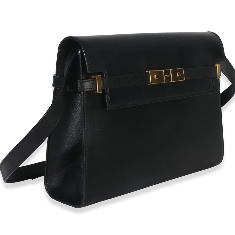 Saint Laurent Black Calfskin Medium Manhattan Shoulder Bag Leather Handbag