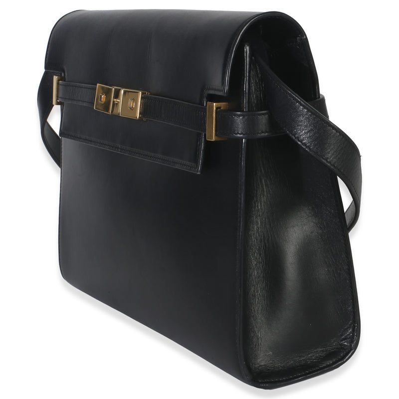 Saint Laurent Black Calfskin Medium Manhattan Shoulder Bag Leather Handbag