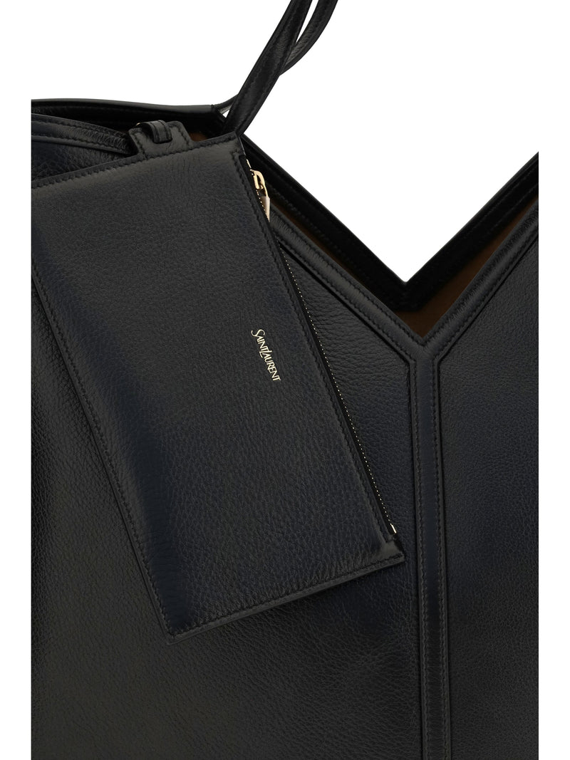 Saint Laurent Shoulder Bag — Black Calf Leather Bos Taurus