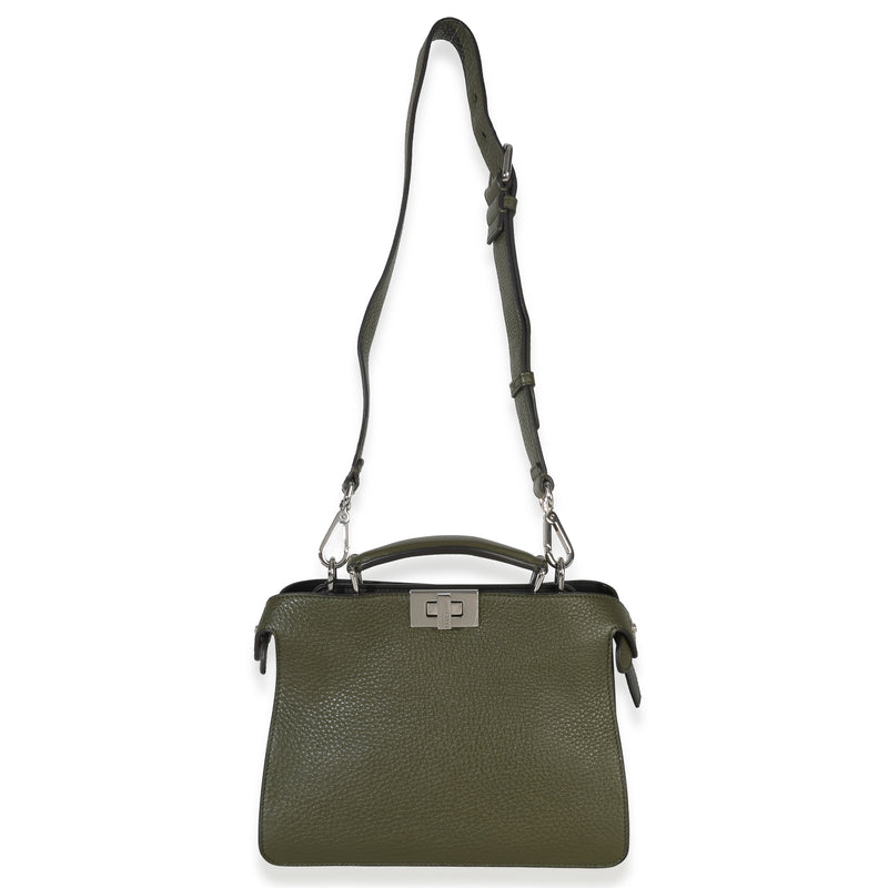 Fendi Olive Calfskin Leather Mini Peekaboo Iseeu Bag Green Handbag