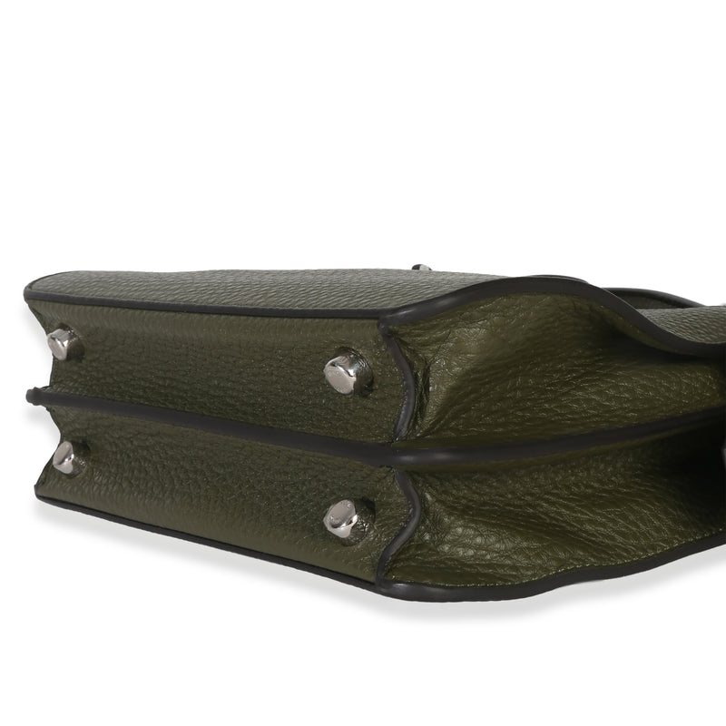 Fendi Olive Calfskin Leather Mini Peekaboo Iseeu Bag Green Handbag