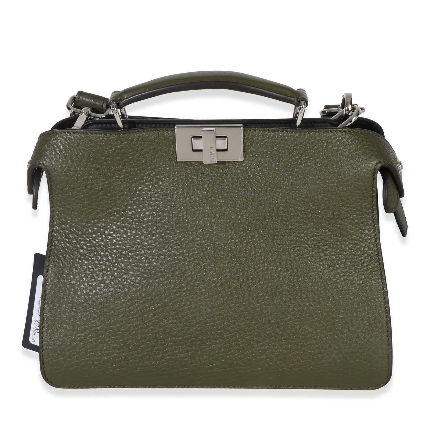 Fendi Olive Calfskin Leather Mini Peekaboo Iseeu Bag Green Handbag