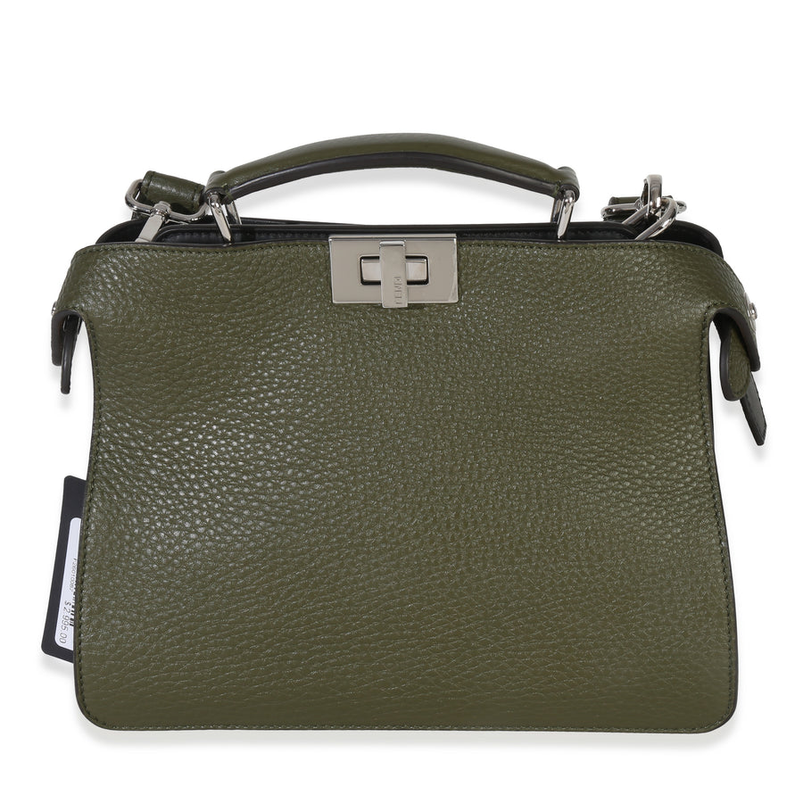 Fendi Olive Calfskin Leather Mini Peekaboo Iseeu Bag Green Handbag