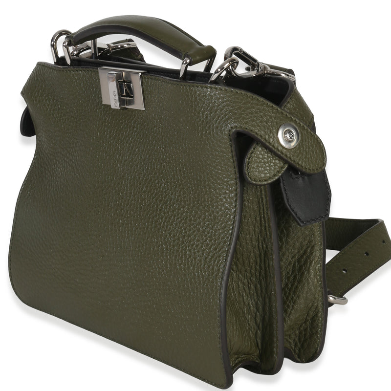 Fendi Olive Calfskin Leather Mini Peekaboo Iseeu Bag Green Handbag
