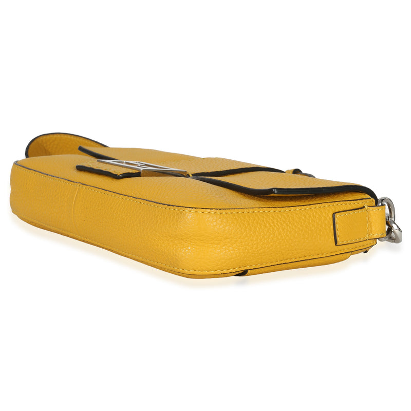 Fendi Yellow Cuoio Romano Selleria Belt Baguette Bag Leather Handbag