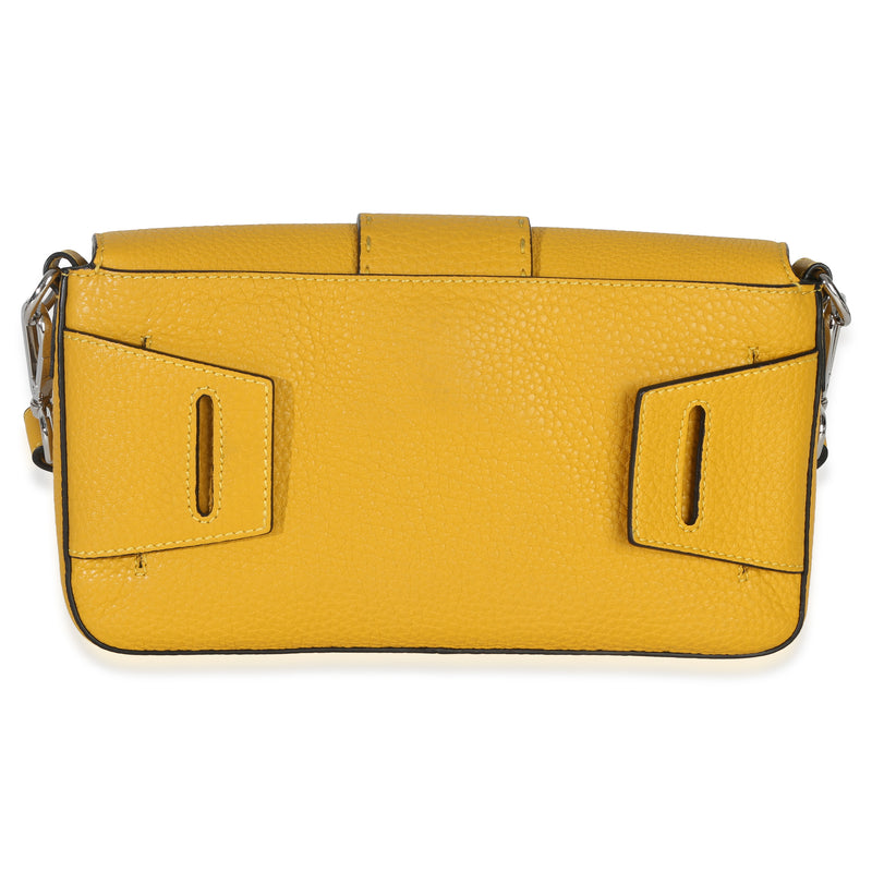 Fendi Yellow Cuoio Romano Selleria Belt Baguette Bag Leather Handbag