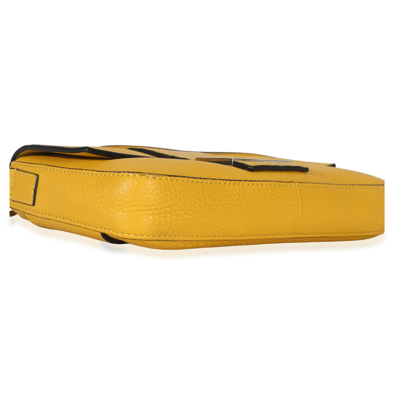 Fendi Yellow Cuoio Romano Selleria Belt Baguette Bag Leather Handbag