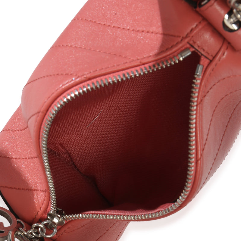 Gucci Pink Diagonal Quilted Calfskin Mini Blondie Barrel Bag Leather Handbag