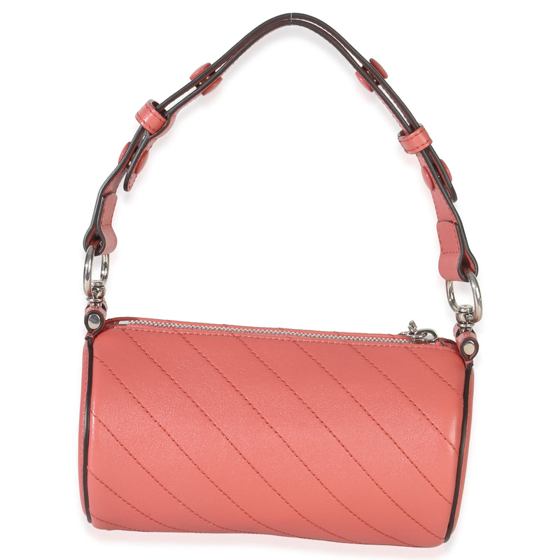 Gucci Pink Diagonal Quilted Calfskin Mini Blondie Barrel Bag Leather Handbag