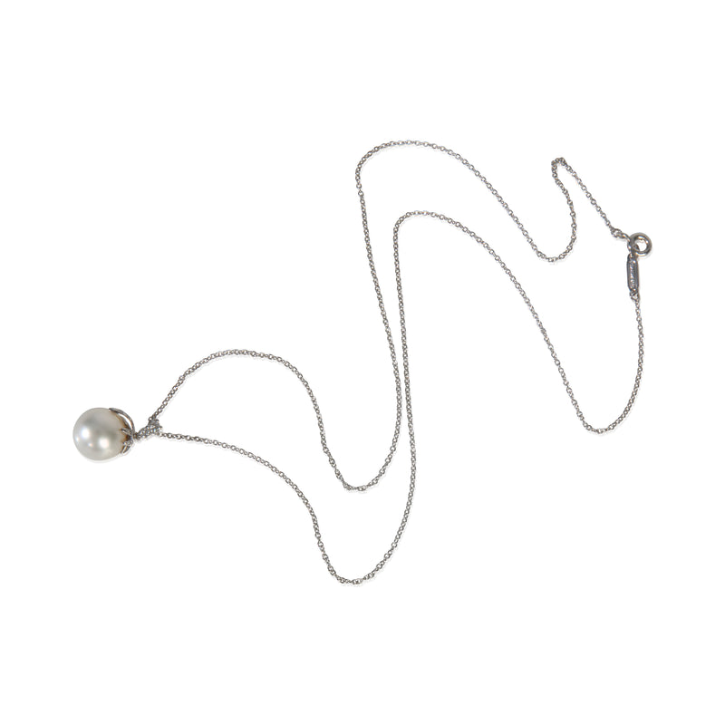 Tiffany & Co. Platinum Pearl And Diamond Fireworks Pendant 950