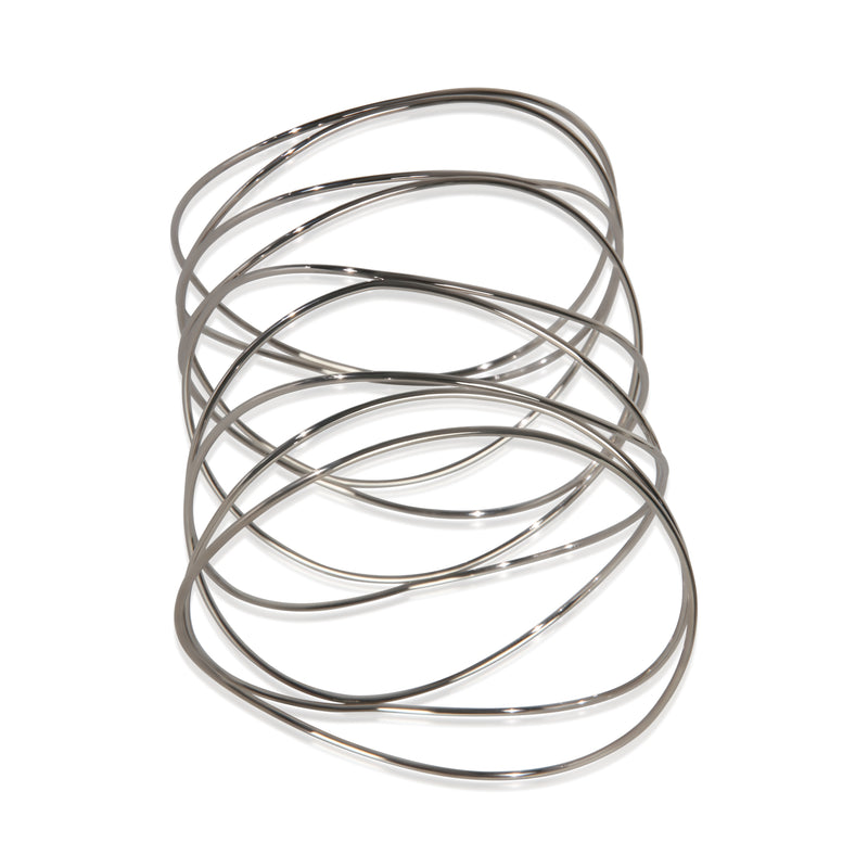 Tiffany & Co. White Gold Elsa Peretti 9 Row Wave Bracelet 18k