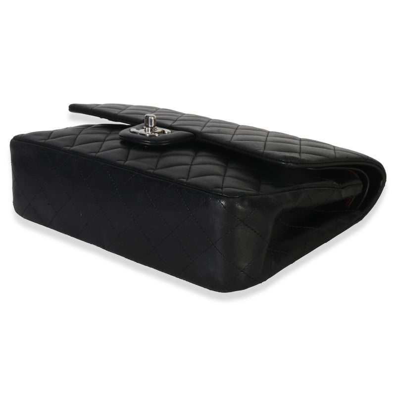Chanel Black Quilted Lambskin Medium Classic Double Flap Bag Leather Handbag
