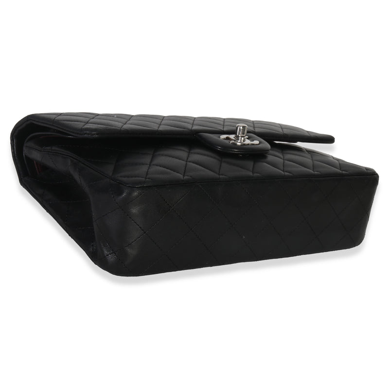 Chanel Black Quilted Lambskin Medium Classic Double Flap Bag Leather Handbag