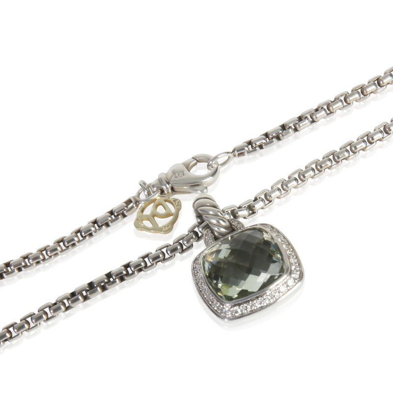 David Yurman Sterling Silver Prasiolite And Diamond Albion Pendant 925